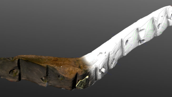 3D recording of the timbers of a shipwreck from 1715