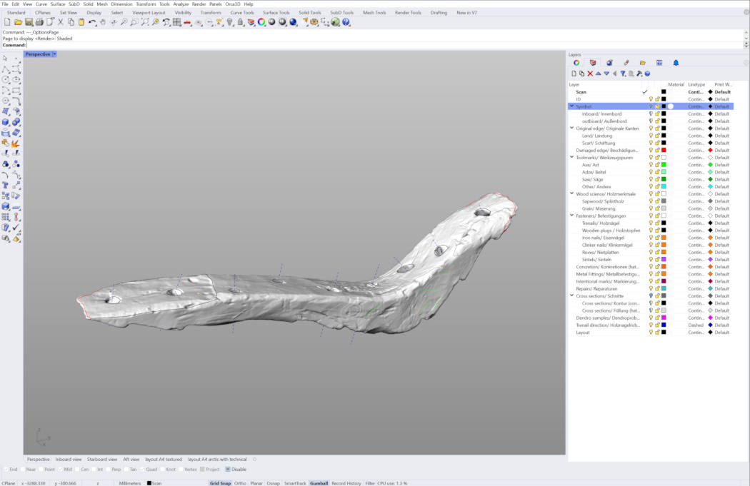 Beschreibung eines Spants in Rhino 3D